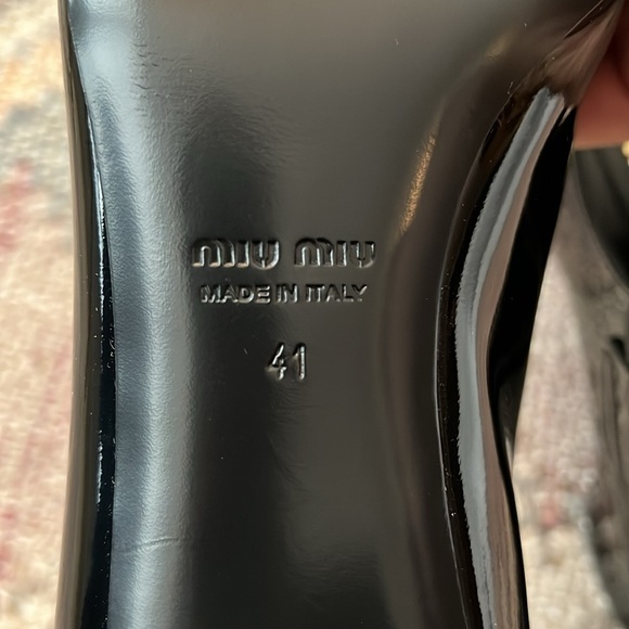 Miu Miu | Black Patent Leather Heeled Penny Loafer - Size IT 41 - Picture 13 of 13